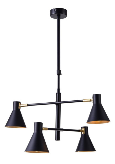 Less pendant light 4xE14 matt black 54 cm