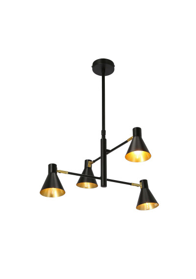 Lampa wisząca Less 4xE14 czarny matowy 54 cm - zdjęcie produktu 4