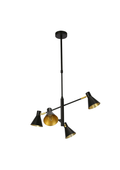 Lampa wisząca Less 4xE14 czarny matowy 54 cm - zdjęcie produktu 7