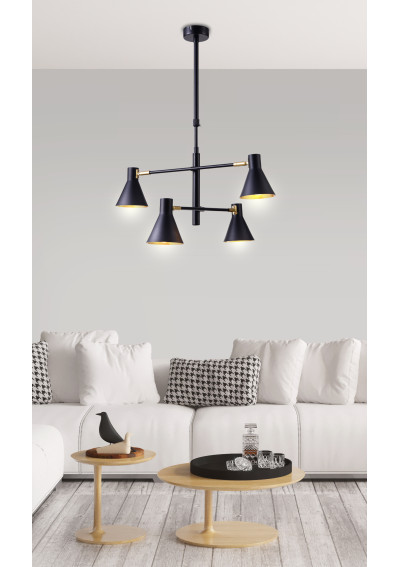 Lampa wisząca Less 4xE14 czarny matowy 54 cm - zdjęcie produktu 14