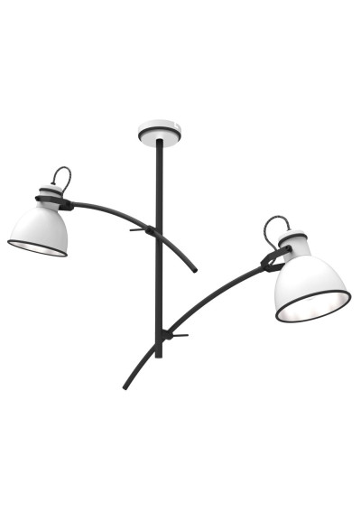 Zumba pendant light 2xE27 black and white 64 cm