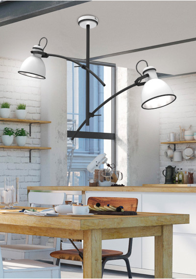 Zumba pendant light 2xE27 black and white 64 cm - product image 1