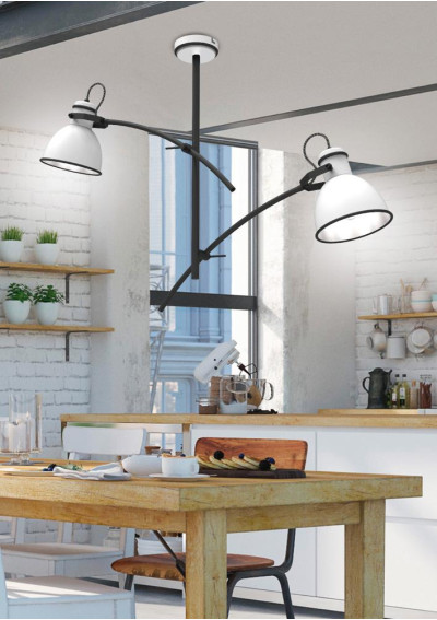 Lampa wisząca Zumba 2xE27 biało czarny 64 cm - zdjęcie produktu 2