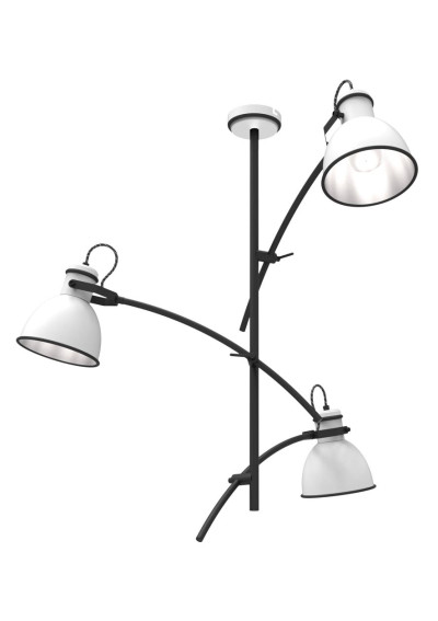 Zumba pendant light 3xE27 black and white 64 cm