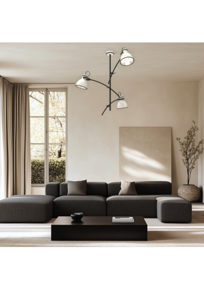 Zumba pendant light 3xE27 black and white 64 cm - product image 4