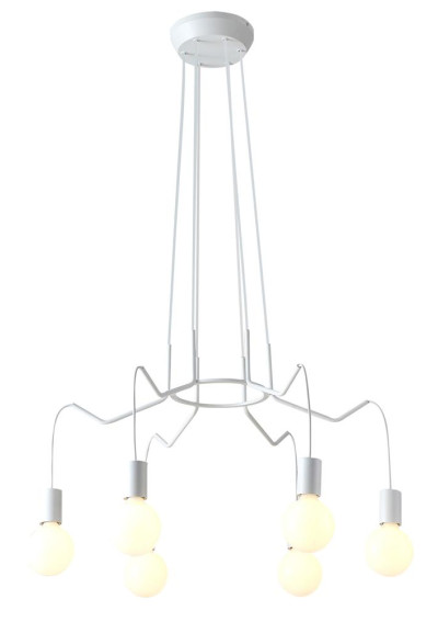 Basso pendant light 6xE27 matt white 71 cm