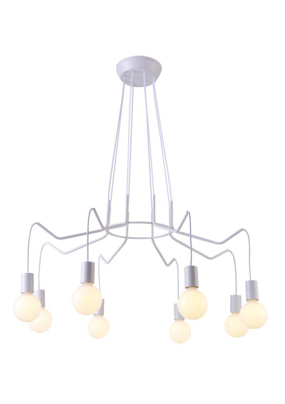 Basso pendant light 8xE27 matt white 89 cm