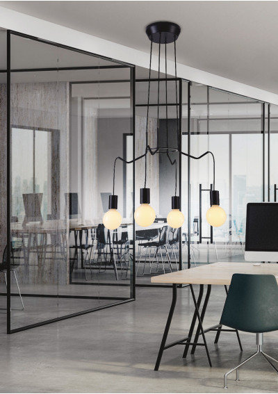 Basso pendant light 4xE27 matt black 57 cm - product image 1