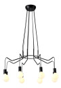 Lampa wisząca Basso 8xE27 czarny matowy 89 cm