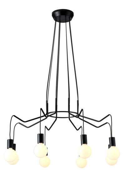 Lampa wisząca Basso 8xE27 czarny matowy 89 cm