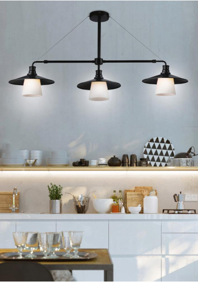 Lampa wisząca Loft 3xE27 czarny 98 cm - zdjęcie produktu 2