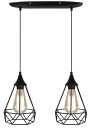 Graf pendant light 2xE27 black 49 cm