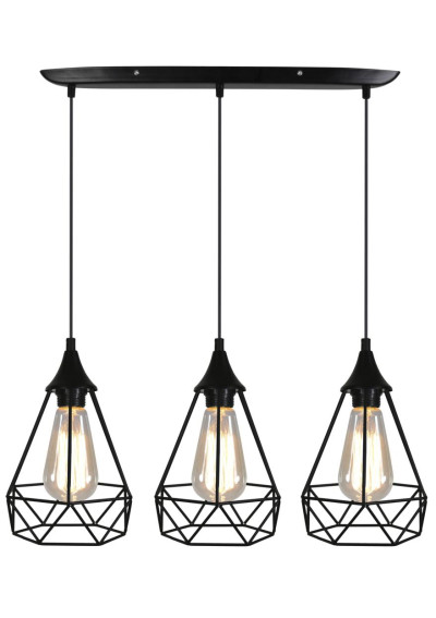 Lampa wisząca Graf 3xE27 czarny 65 cm