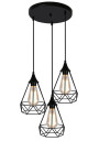 Graf pendant light 3xE27 black 43 cm