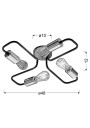 Herpe pendant light 4xE27 black 48 cm - product dimensions