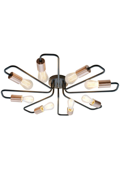 Herpe pendant light 8xE27 black 69 cm