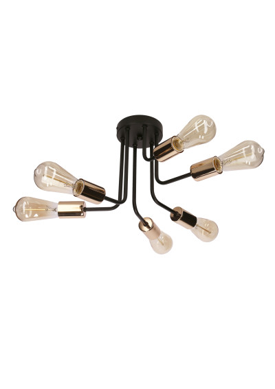 Spill pendant light 6xE27 black 27 cm
