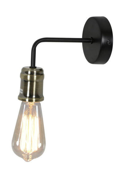 Lampa ścienna Goldie 1xE27 czarny + patynowy 8 cm