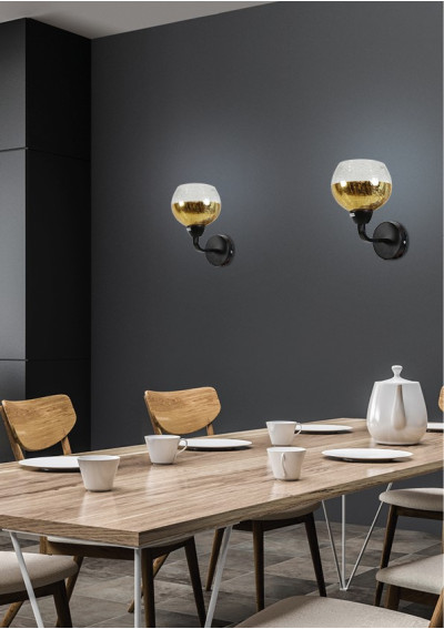 Cromina wall light 1xE27 black / gold 18 cm - product image 1