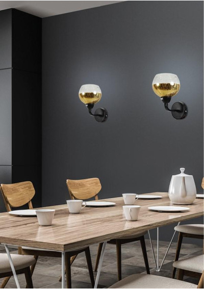 Cromina wall light 1xE27 black / gold 18 cm - product image 2