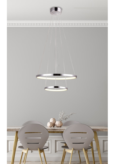 Lampa wisząca Lune 40 W LED 4000 K chromowy 50 cm - zdjęcie produktu 1