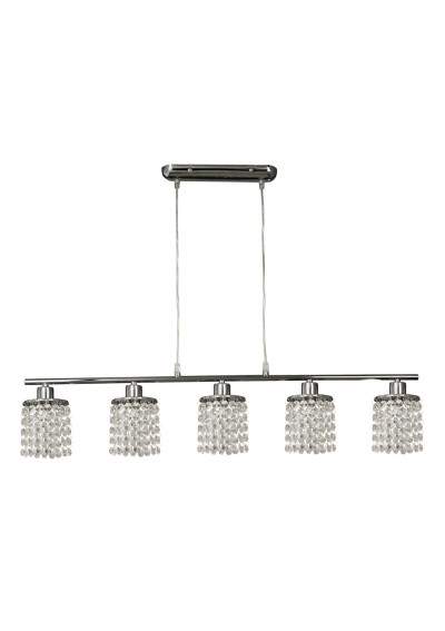 Royal pendant light 5xG9 chromee, kryształki bezbarwne 80 cm