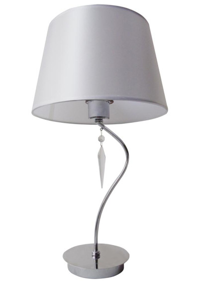 Lampa stołowa Ansa 1xE27 chromowy, abażur biały 28 cm