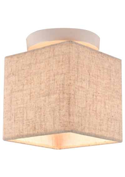 Boho pendant light 1xE27 white, abażur len 17 cm