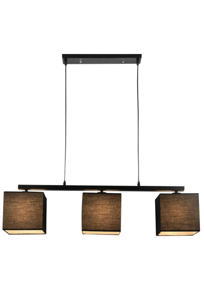 Boho pendant light 3xE27 black 85 cm