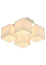 Boho pendant light 4xE27 white, abażur len 44 cm