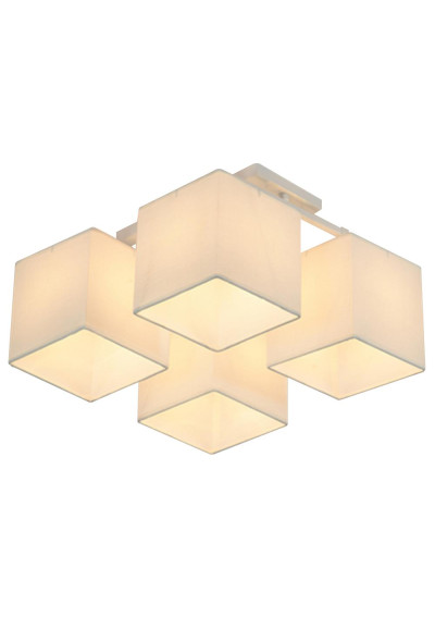 Boho pendant light 4xE27 white, abażur len 44 cm