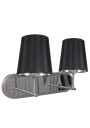 Milonga wall light 2xE27 satynowy, abażur black 40 cm