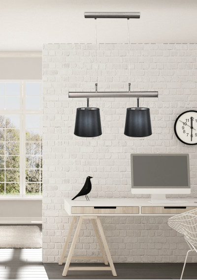 Milonga pendant light 2xE27 satynowy, abażur black 60 cm - product image 1