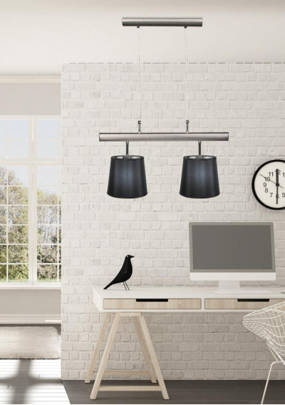 Milonga pendant light 2xE27 satynowy, abażur black 60 cm - product image 2