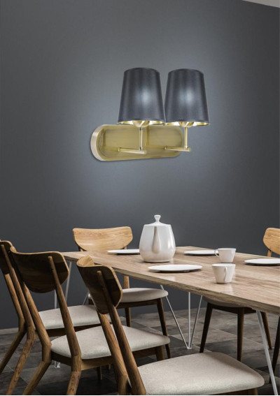 Lampa ścienna Milonga 2xE27 patynowy + czarny 40 cm - zdjęcie produktu 2