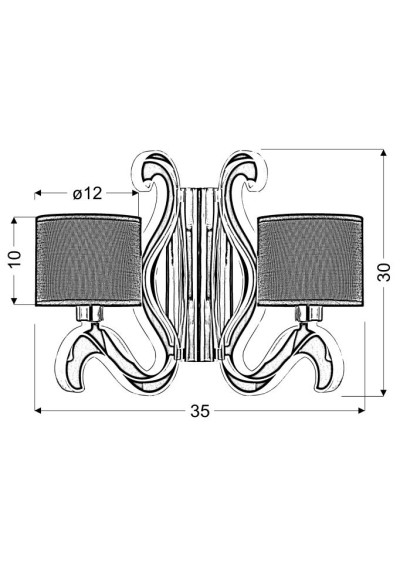 Lampa ścienna Ambrosia 40 W LED 2800 K miedziany 35 cm - wymiary produktu