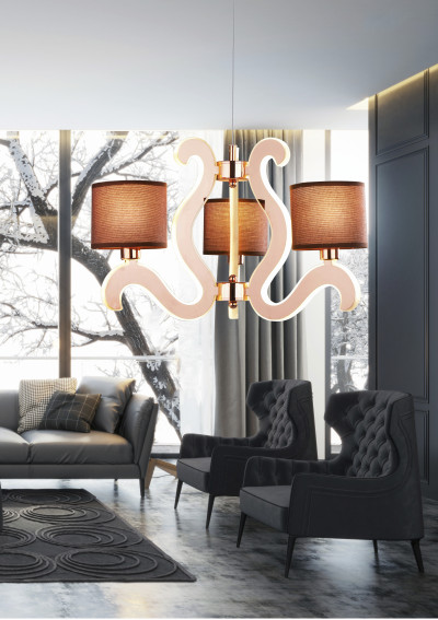 Ambrosia pendant light 40 W LED 2800 K copper 48 cm - product image 1