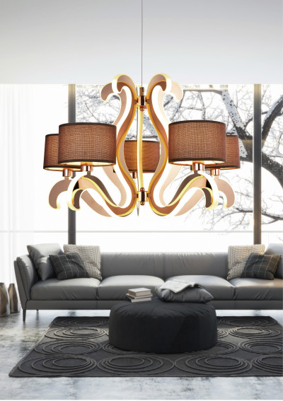 Lampa wisząca Ambrosia 40 W LED 2800 K miedziany 60 cm - zdjęcie produktu 6