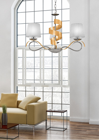 Denis pendant light 3xE14 chromee / gold 68 cm - product image 1