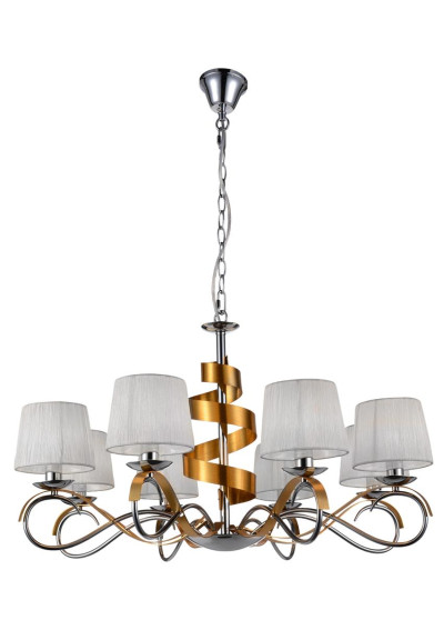 Lampa wisząca Denis 8xE14 chromowy + złoty 80 cm