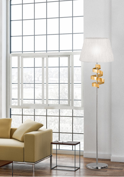 Denis floor lamp 1xE27 chromee / gold 168 cm - product image 1