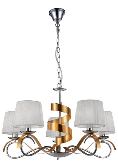 Denis pendant light 5xE14 chromee / gold 68 cm