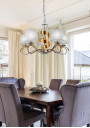 Denis pendant light 5xE14 chromee / gold 68 cm - product image 1