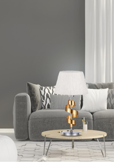Lampa stołowa Denis 1xE27 chromowy + złoty 25 cm - zdjęcie produktu 1