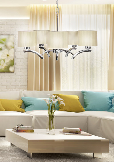 Draga pendant light 5xE27 cream 58 cm - product image 1