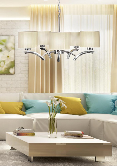 Lampa wisząca Draga 5xE27 kremowy 58 cm - zdjęcie produktu 2