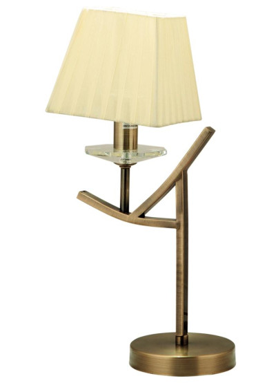 Lampa stołowa Valencia 1xE14 patynowy, abażur żółty 28 cm