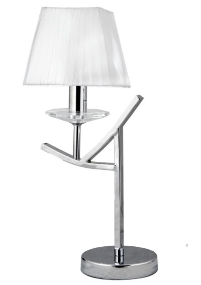 Valencia table lamp 1xE14 chromee, abażur white 28 cm