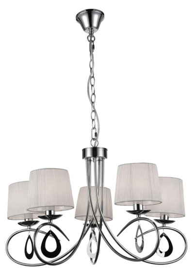 Lampa wisząca Arnika 5xE14 chromowy + biały 72 cm