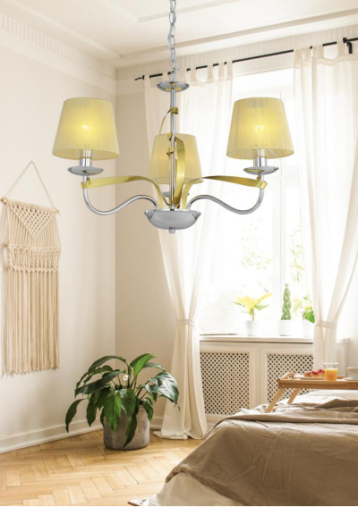 Diva pendant light 3xE14 chromee / gold 60 cm - product image 2